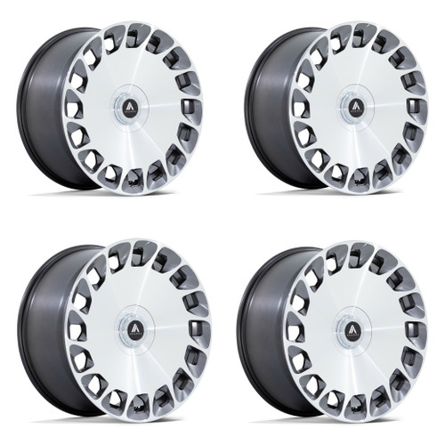 Set 4 Asanti Black ABL45 Aristocrat 22x9 5x4.25 5x4.5 Platinum Wheels 22"