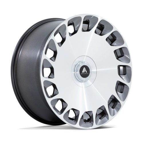 Asanti Black ABL45 Aristocrat 22x10.5 5x112 5x120 Platinum Mach Wheel 22" 38mm