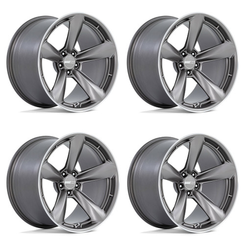 Set 4 American Racing TTF 20x9.5 5x120 Matte Anthracite Machined Wheels 20" 15mm