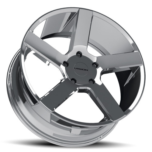 22" Vision Street 472 Switchback Chrome Wheel 22x9.5 6x4.5 15mm Street Rim