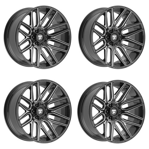 Set 4 20" Fittipaldi Wheels FA14BM 20x9 Gloss Black Milled 5x4.5 5x5 00mm Rims