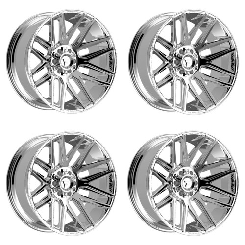 Set 4 20" Fittipaldi Wheels FA14MC 20x9 Mirror Coat 8x180 18mm For Chevy GMC Rim