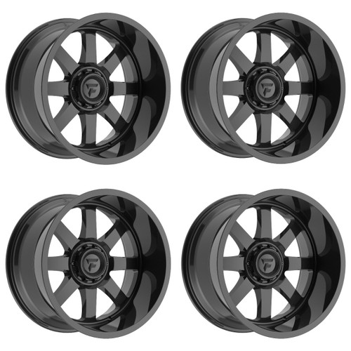 Set 4 20" Fittipaldi Wheels FA16B  20x10 Gloss Black 8x170 -25mm Lifted Rims