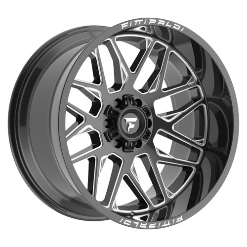 20" Fittipaldi Wheel FA19BM 20x9 Gloss Black Milled 5x5 5x135 00mm For Jeep Ford