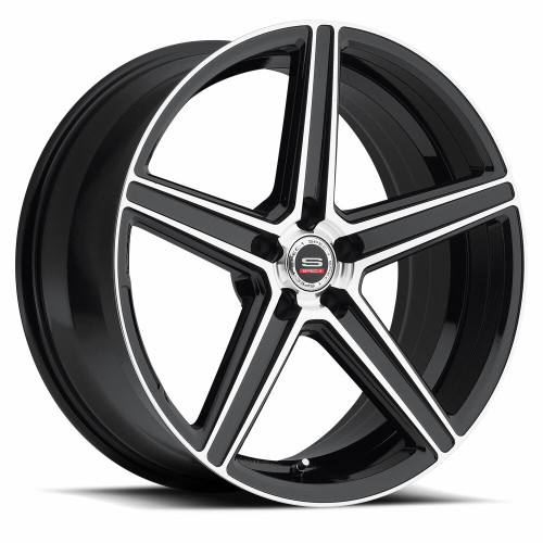 20" Spec-1 SP-8 Gloss Black & Machined Wheel 20x9 5x4.5 35mm Truck Suv Rim
