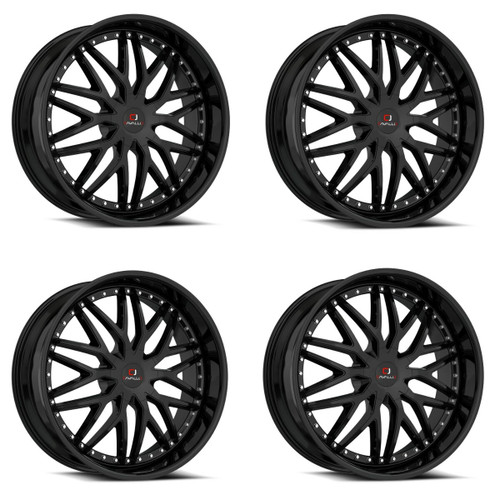 Set 4 18" Cavallo CLV-46 Gloss Black Wheels 18x8 4x100 4x4.5 35mm Rims