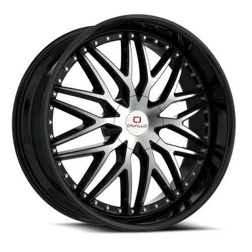 20" Cavallo CLV-46 Gloss Black Machined Wheel 20x8.5 5x112 5x4.5 35mm Rim