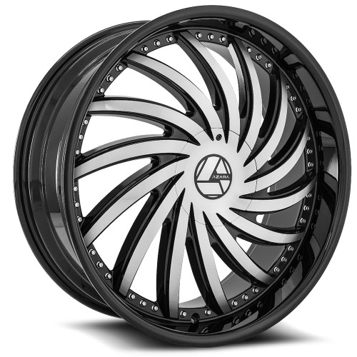 22" Azara AZA-508 Gloss Black & Machined Wheel 22x8.5 5x4.5 5x120 38mm Rim