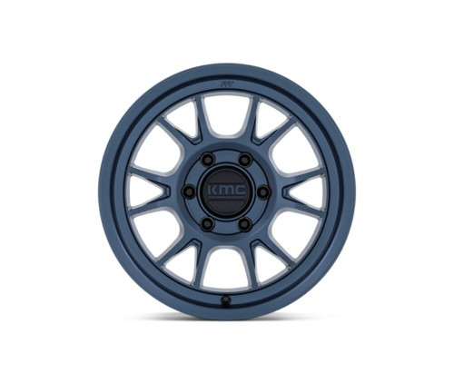 KMC KM729 Range 17x8.5 5x5 Metallic Blue Wheel 17" -10mm Lifted For Jeep Rim