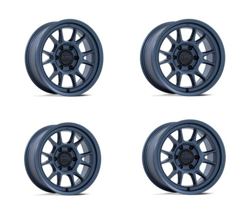 Set 4 KMC KM729 Range 17x8.5 5x5 Metallic Blue Wheels 17" -10mm Rims