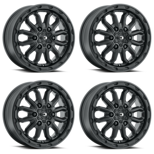Set 4 16" Vision Satin Black 410 Korupt 16x6 6x180 Wheels 84mm Set 4 16" Vision Satin Black 410 Korupt 16x6 6x180 Wheels 84mm