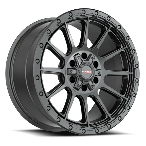 Set 4 20" Vortek Matte Black VRT-606 20x10 6x135 6x5.5 -18mm Lifted Truck Wheels