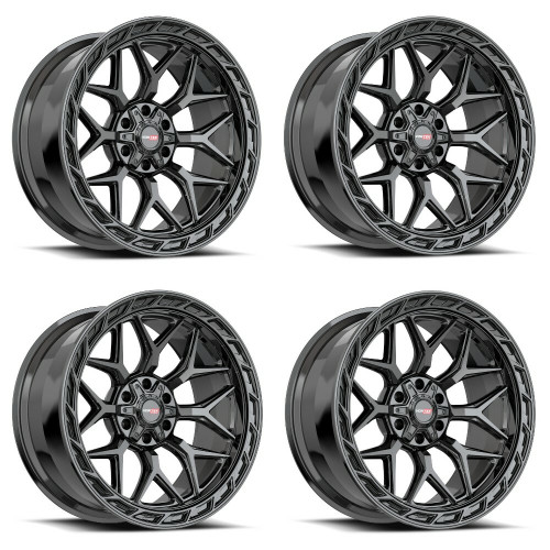 Set 4 20" Vortek Gloss Black VRP-504 20x9 6x135 6x5.5 18mm For Lincoln GMC Rims Set 4 20" Vortek Gloss Black VRP-504 20x9 6x135 6x5.5 18mm For Lincoln GMC Rims