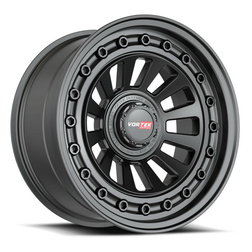 17" Vortek Matte Black VRD-702 17x9 6x135 6x5.5 12mm For Ford Chevy GMC Wheel