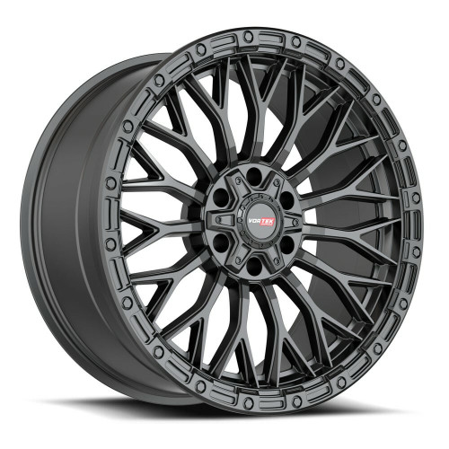 22" Vortek Matte Black VRT-607 22x10 Wheel 5x5 5x5.5 For Jeep Wrangler Dodge Rim
