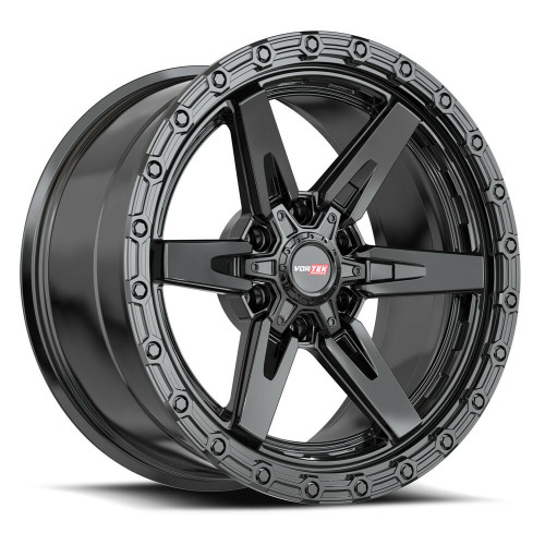 Set 4 20" Vortek Satin Black VRT-602 20x10 6x135 6x5.5 -12mm Lifted Truck Wheels