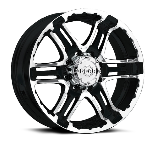 20" Gear Off Road 713MB Double Pump 20x9 6x135 Mirror Machined Gloss Black 30mm