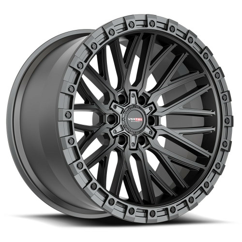 Set 4 20" Vortek Matte Black VRT-608 20x10 5x5 5x5.5 -12mm Lifted Truck Wheels