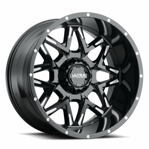 20" Ultra 254BM Carnivore 20x9 6x135 6x5.5 Gloss Black Wheel 1mm For Ford GMC