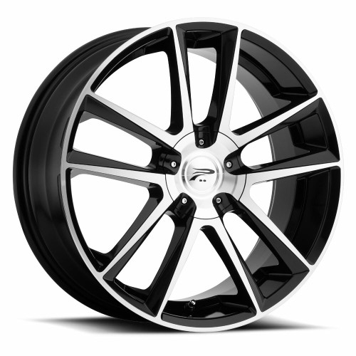 17" Platinum 436U Gemini 17x7.5 5x100 5x4.5 Gloss Black Diamond Cut Face 40mm