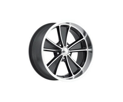 Set 4 17" Boyd Coddington BC2MB Speedster gloss black and machined face w/diamond lip 17x8 Wheels 5x4.75 +00mm