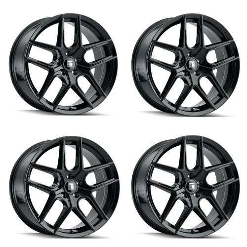 Set 4 18" Touren TR79 18x8 Gloss Black 5x4.5 Wheels 35mm Truck Suv Rims