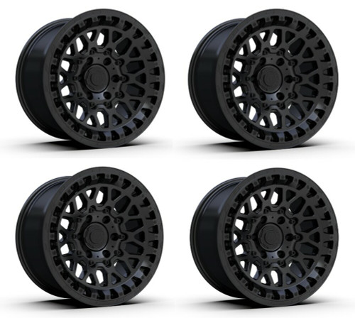 Set 4 17" TIS 555SB 17x9 5x5 -12mm Wheels Satin Black For Jeep Lifted Truck Rims