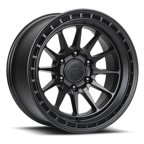 17" Lock Offroad Matte Black Black Ring Baja 17x9 6x135 -12mm For Ford Lincoln