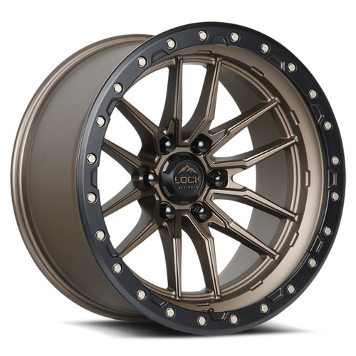 22" Lock Offroad Matte Bronze Matte Black Ring Krawler 22x10 6x135 -18mm Wheels