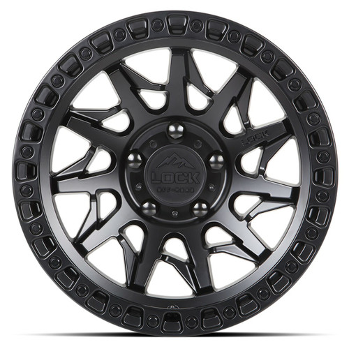 20" Lock Offroad Lunatic 20x10 8x170 -18mm Matte Black Black Ring For Ford Wheel