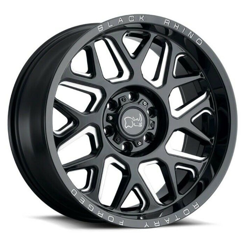 Black Rhino Reaper 20x9.5 6x5.5 Gloss Black & Milled Wheel 20" -18mm Rim Black Rhino Reaper 20x9.5 6x5.5 Gloss Black & Milled Wheel 20" -18mm Rim