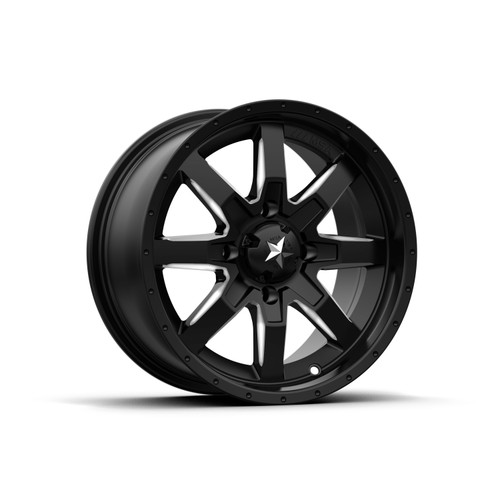 MSA Offroad Wheels M25 Rocker 14x7 4x110 Milled Flat Black Wheel 14" 10mm Rim
