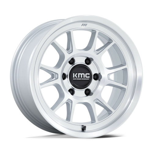 KMC KM729 Range 17x8.5 5x5.0 Gloss Silver With Machined Face Wheel 17" -10mm Rim