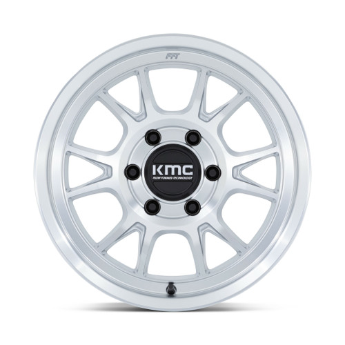 KMC KM729 Range 17x8.5 5x5.0 Gloss Silver With Machined Face Wheel 17" -10mm Rim