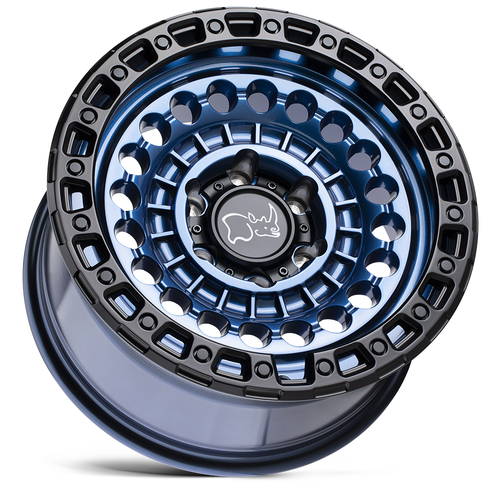 Black Rhino Sentinel 20x9.5 5x5.0 Cobalt Blue W/ Black Ring Wheel 20" -18mm Rim