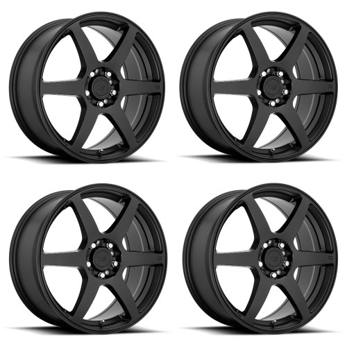 Set 4 Motegi MR143 CS6 18x8 5x4.5 5x120 Satin Black Wheels 18" 35mm Rims