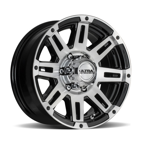 16" Ultra 226U Machine Trailer 16x6.5 6x5.5 Gloss Black Diamond Cut Face 0mm Rim