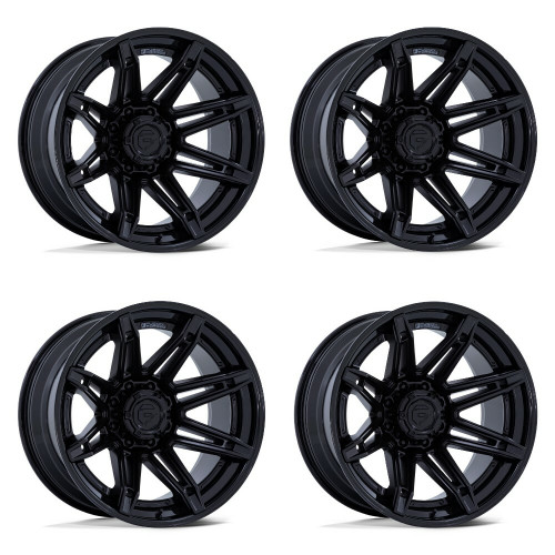 Set 4 Fuel FC401 Brawl 24x12 6x5.5 Matte Black Gloss Black Lip Wheels 24" -44mm