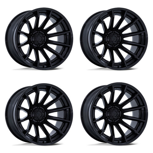 Set 4 Fuel FC403 Burn 24x12 5x5 Matte Black Gloss Black Lip Wheels 24" -44mm