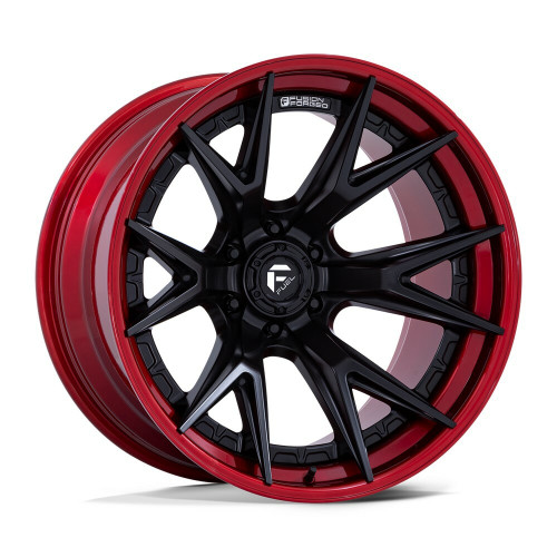 Fuel FC402 Catalyst 22x12 6x5.5 Matte Black Candy Red Lip 22" -44mm Lifted Wheel