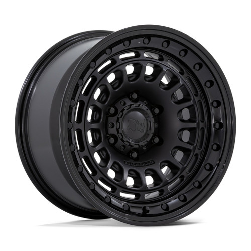 Set 4 Black Rhino BR014 Sahara 17x9 Matte Black Gloss Black Wheels 5x5 17" -12mm