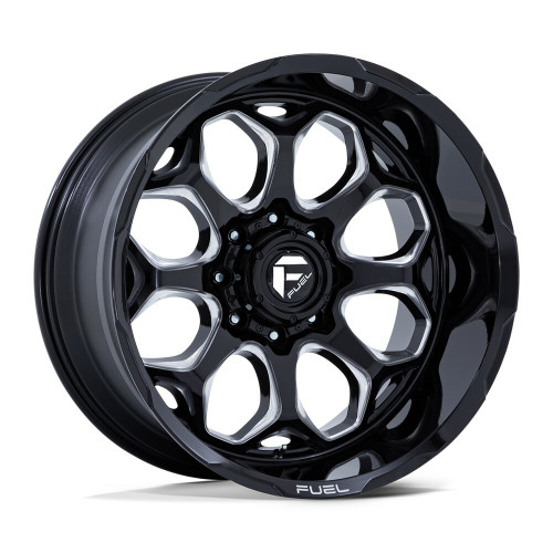 Fuel FC862 Scepter 22x10 5x5 Gloss Black Milled Wheel 22" -18mm For Jeep Rim