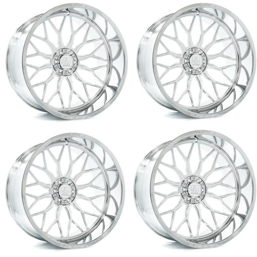 Set 4 26" Axe Wheels AF8 Forged Fully Polished 26x14 Wheels 6x135 6x5.5 -76mm