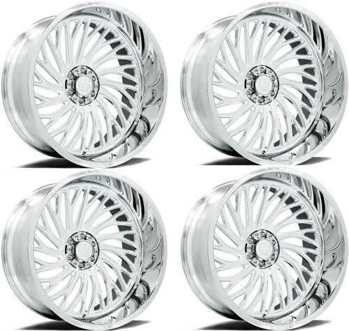 Set 4 22" Axe Wheels AF10 Forged (left) Fully Polished 22x12 Wheels 8x180 -44mm