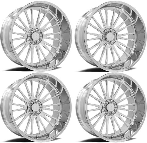 Set 4 24" Axe Wheels AF7 Forged Fully Polished 24x14 8x180 -76mm Lifted Wheels
