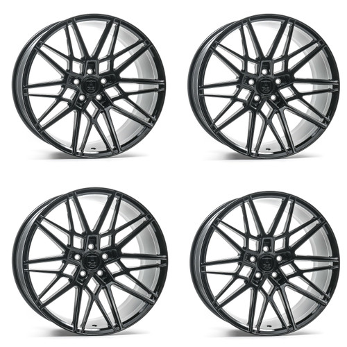 Set 4 20" Axe Wheels CF1 Gloss Black 20x9 Wheels 5x115 45mm Rims