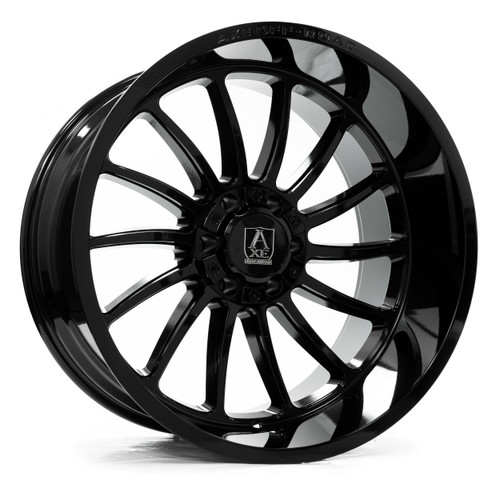 24" Axe Wheels Chronus Gloss Black 24x12 Wheel 8x180 -44mm For Chevy GMC Truck