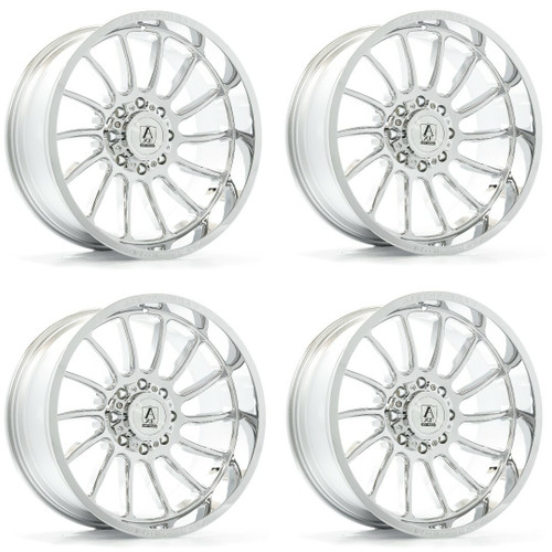 Set 4 20" Axe Wheels Chronus Chrome 20x10 6x135 6x5.5 -19mm Lifted Truck Rims