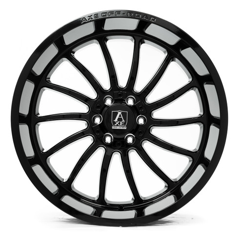 22" Axe Wheels Chronus Gloss Black 22x10 Wheel 8x6.5 -19mm For Chevy GMC Ram Rim