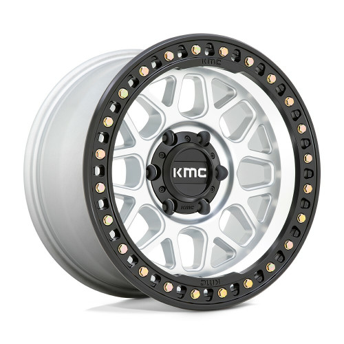 Set 4 KMC KM549 GRS 17x8.5 6x135 Machined Satin Black Lip Wheels 17" 0mm Rims